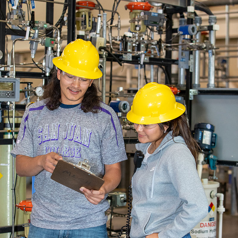 Two School of Energy students at SJC.