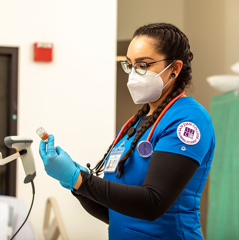 Health Science student in a clinical class.