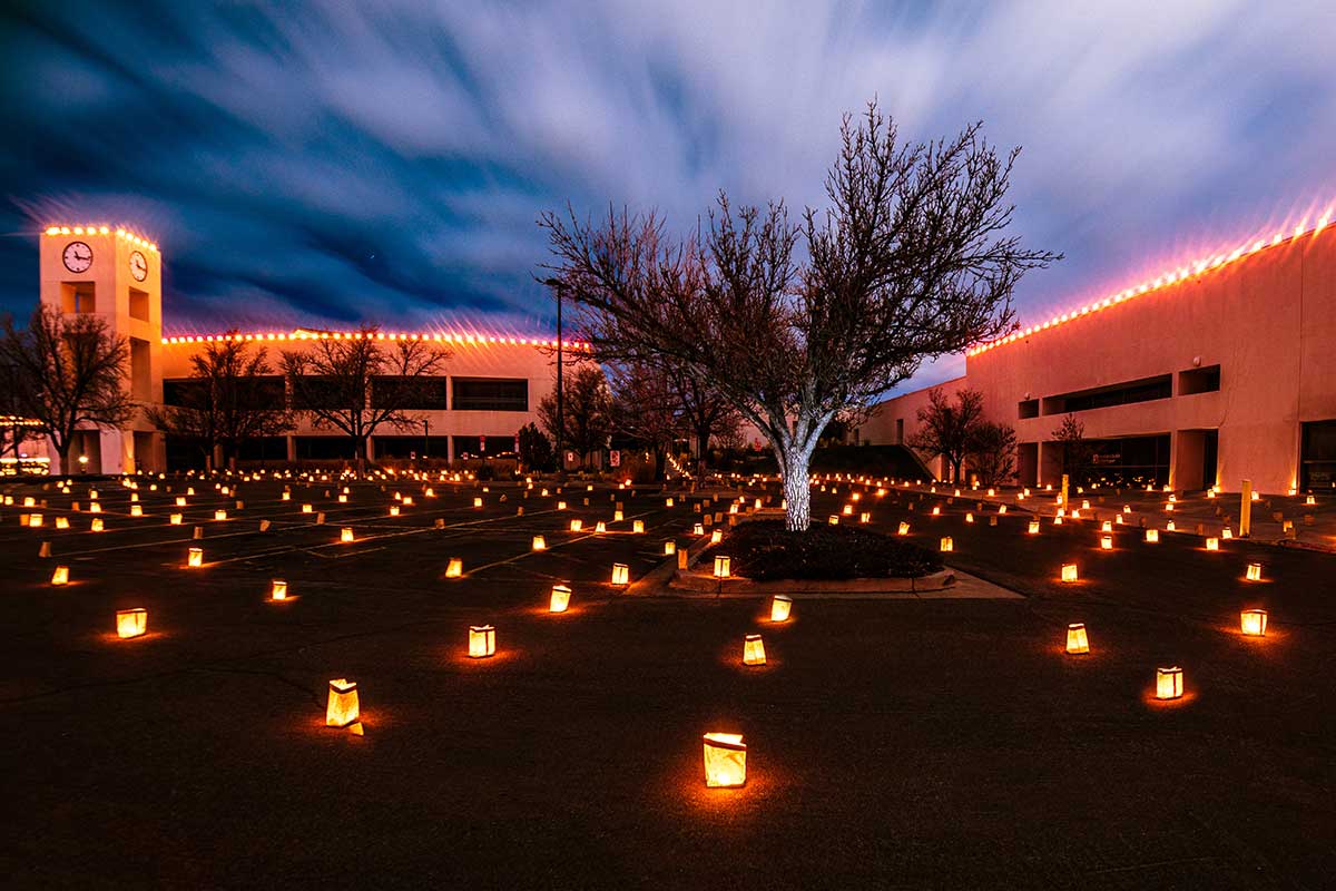 San Juan College Campus during the luminarias.