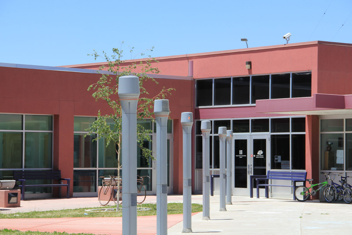 Exterior of the East Campus Building.