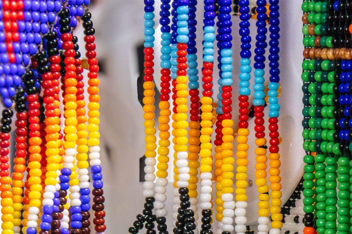 Variety of colors with beads hanging