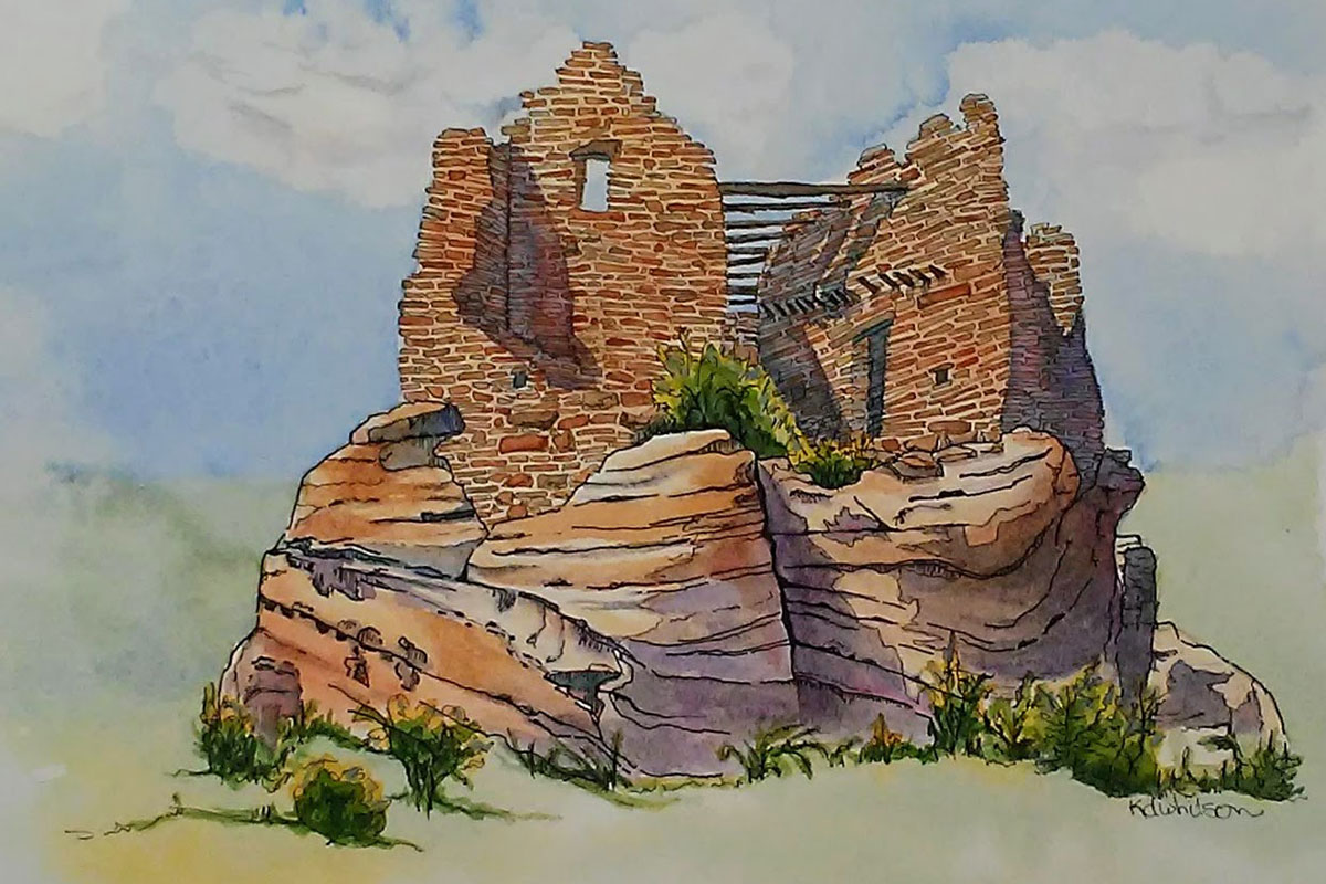 Watercolor of the Citadel by Kathryn Whitson