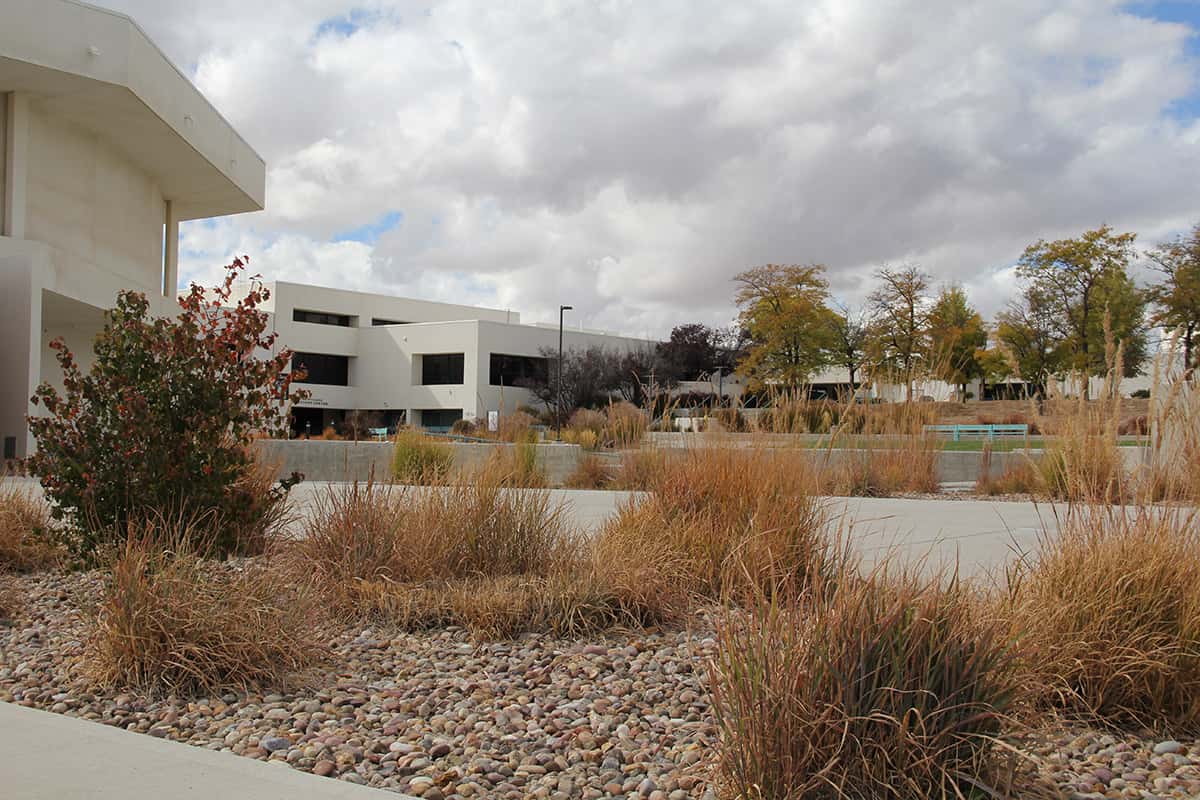 San Juan College exterior of campus in the fall.