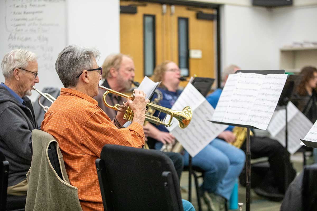 SJC students in Jazz Ensemble class.