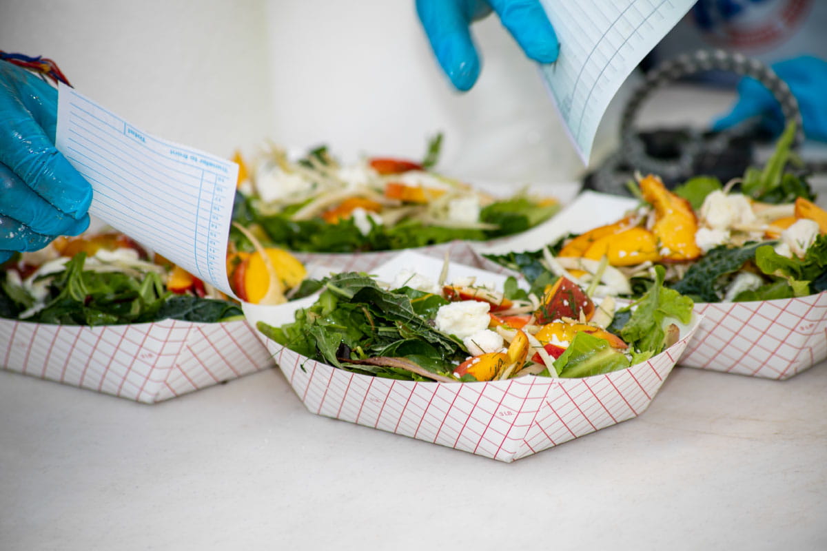 Containers of fresh salad