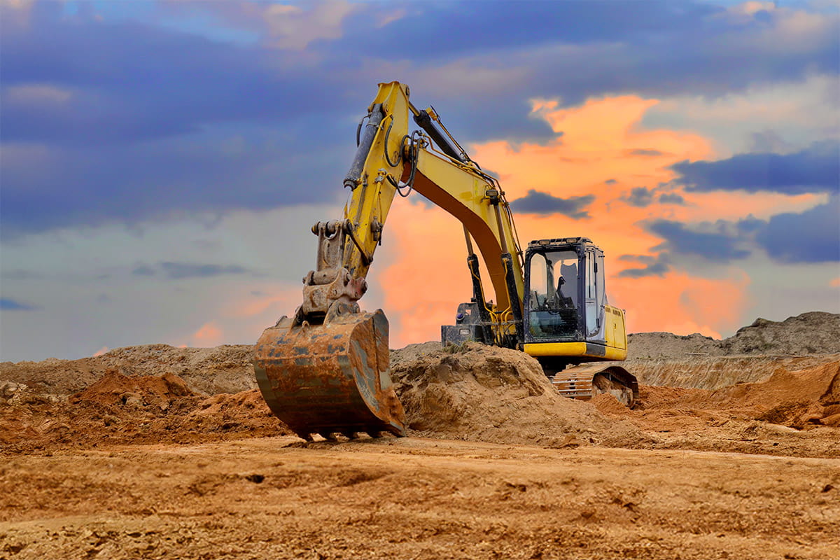 Large bulldozer digging