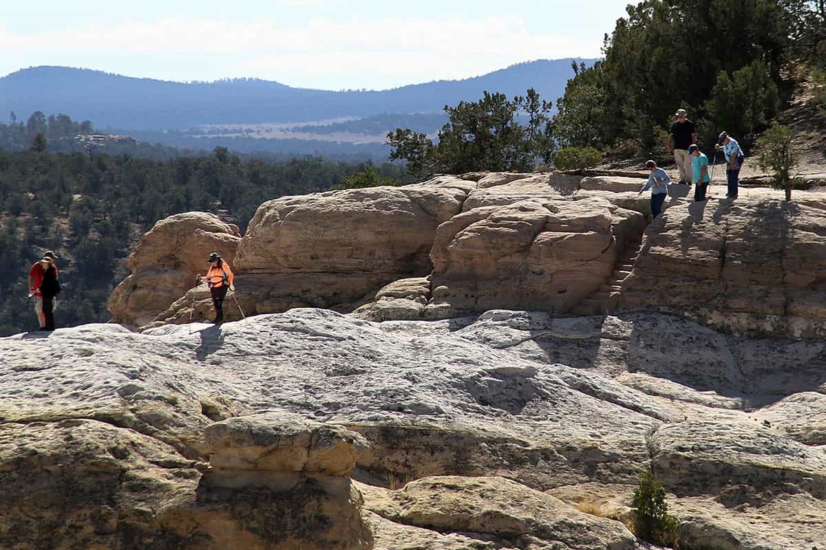 Encore students hiking