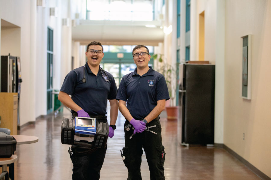 Two students in the Emergency Medical Services Certificate Program at SJC!