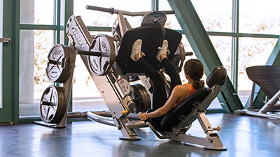 women working out in the Health and Human Performance Center.