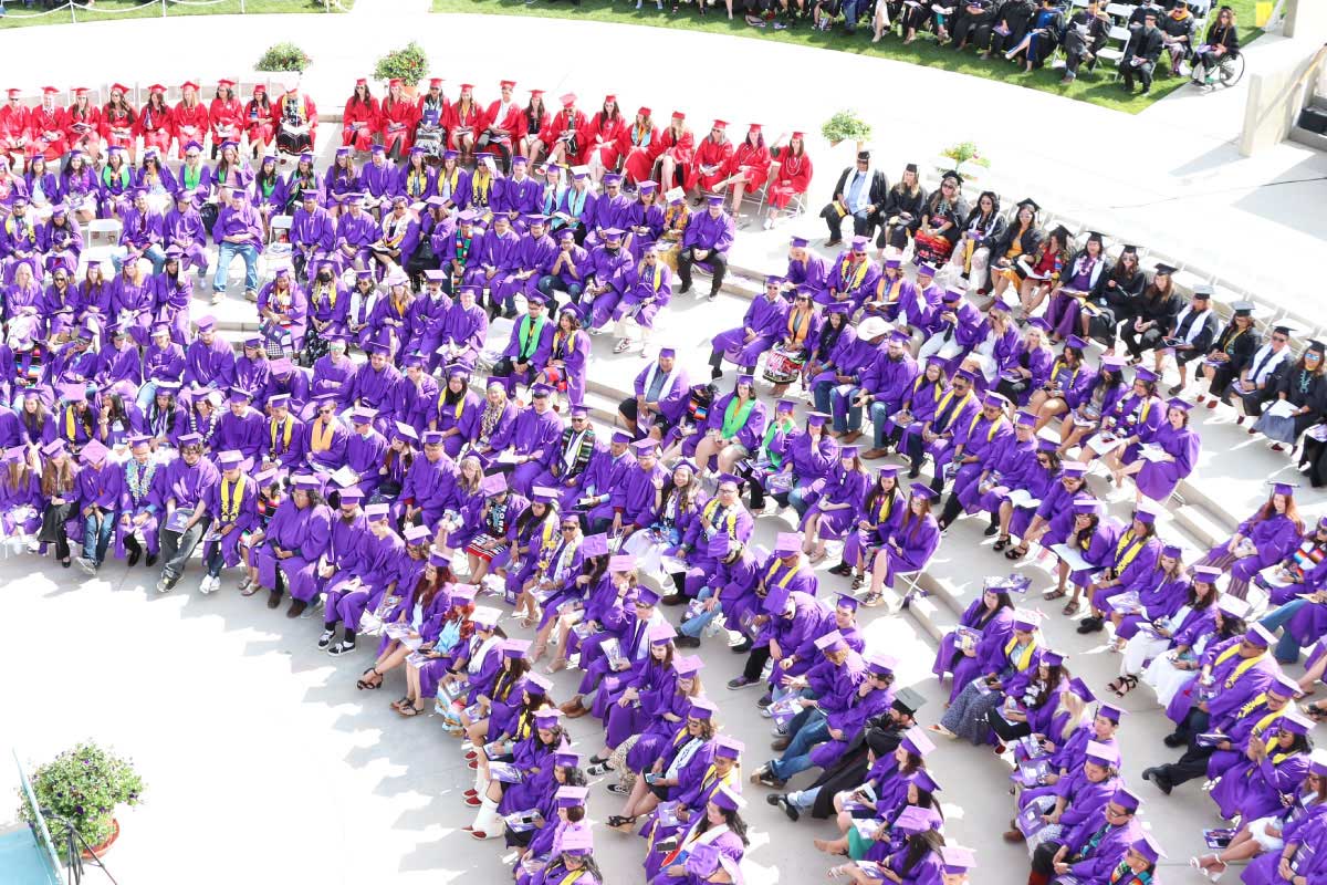 Overhead shot of SJC Graduation Ceremony