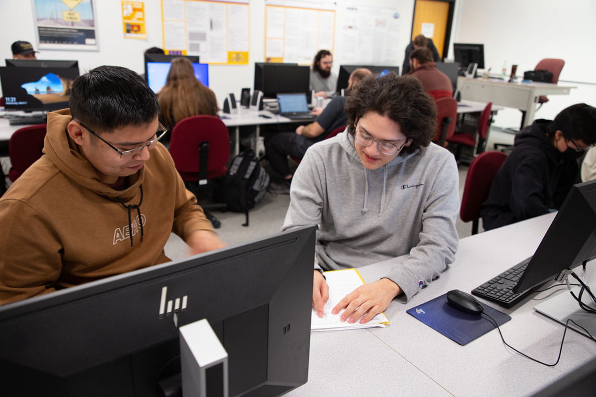 SJC students in computer lab.