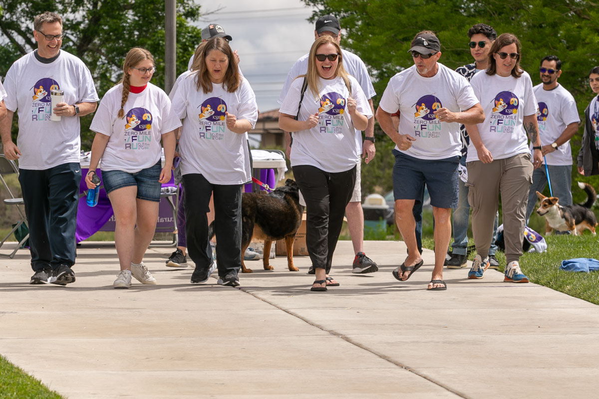 Group of people participating in the Zero Mile Fun Run at the SJC Campus!