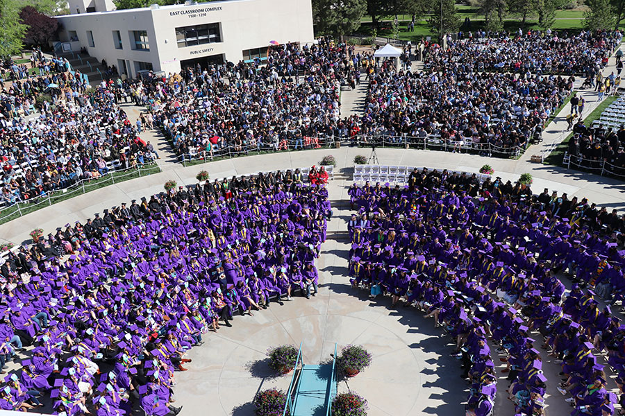 Overhead shot of SJC Graduation Ceremony