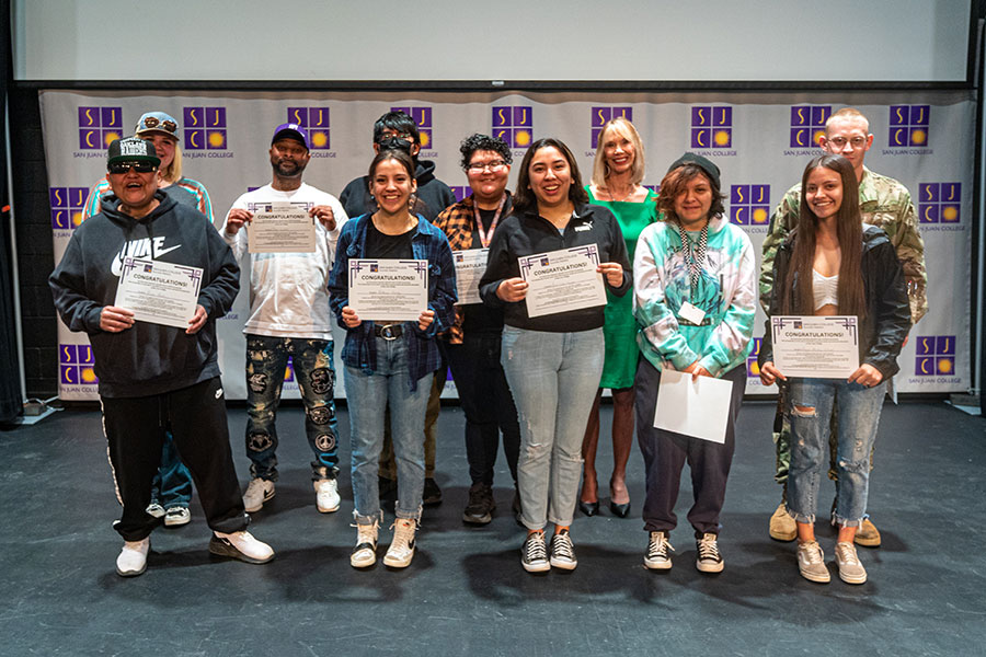 Group of students with their certificates at NC3 Signing Day