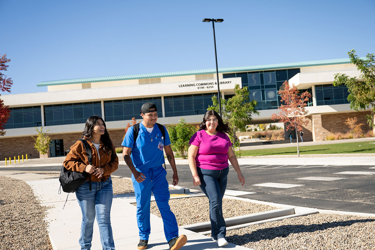 Students walking on campus